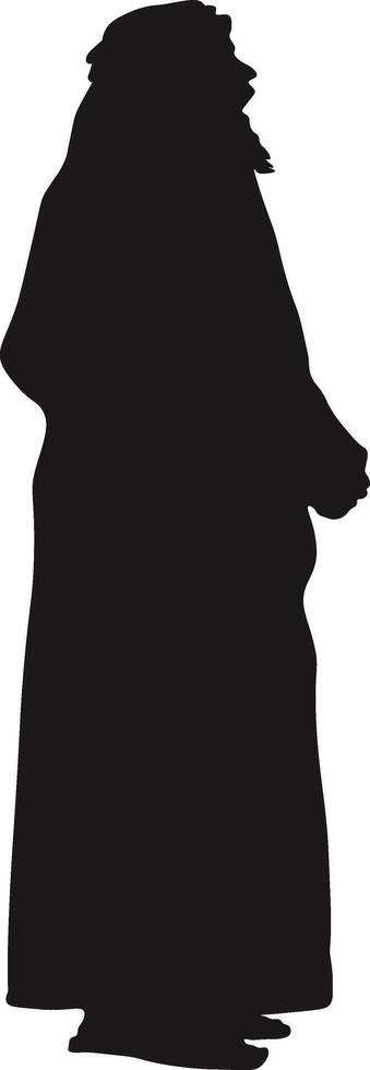 Muslim Pray Silhouette Isolated on White Background. Illustration Design. vector
