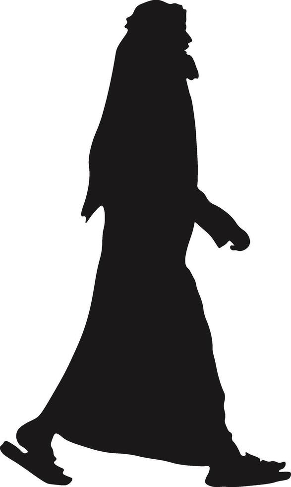 Muslim Pray Silhouette Isolated on White Background. Illustration Design. vector