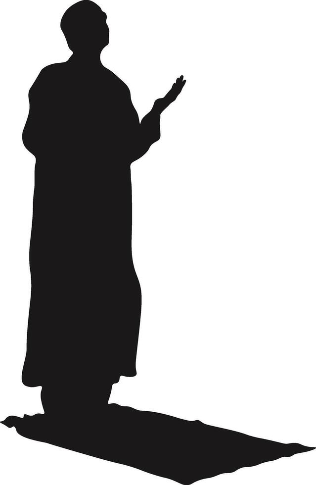 Muslim Pray Silhouette Isolated on White Background. Illustration Design. vector