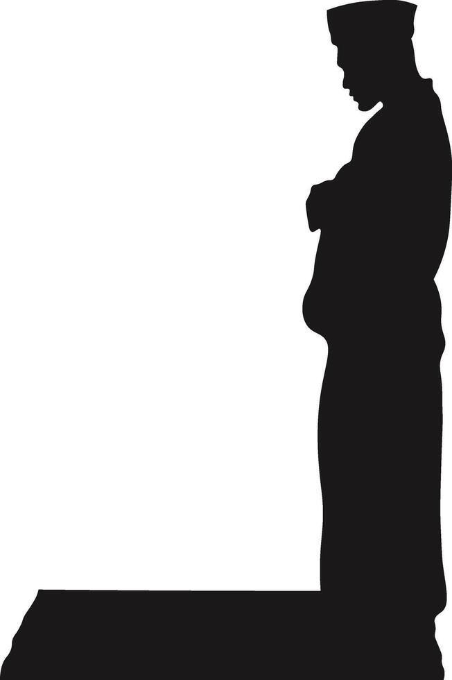 Muslim Pray Silhouette Isolated on White Background. Illustration Design. vector