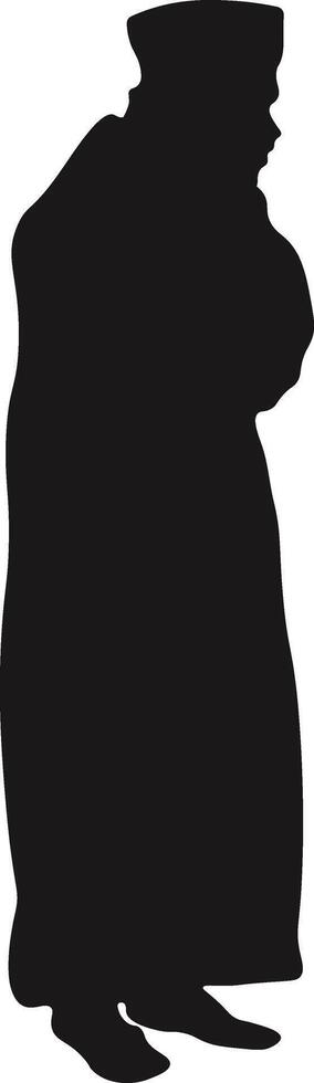 Muslim Pray Silhouette Isolated on White Background. Illustration Design. vector