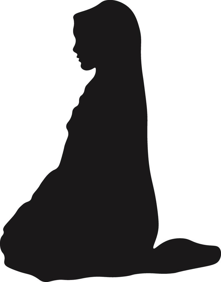 Muslim Pray Silhouette Isolated on White Background. Illustration Design. vector