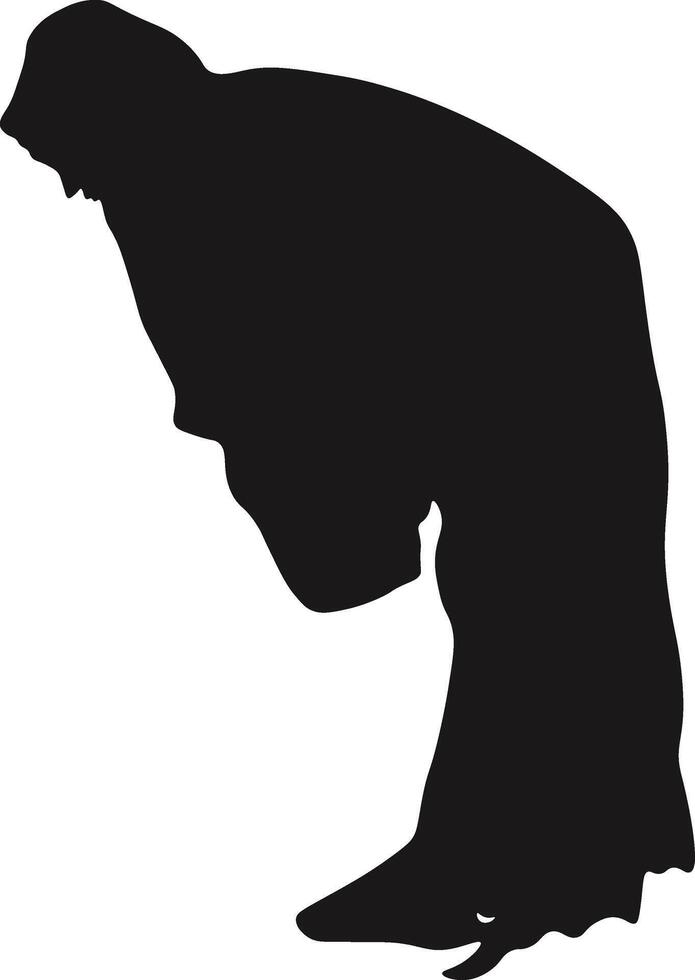 Muslim Pray Silhouette Isolated on White Background. Illustration Design. vector