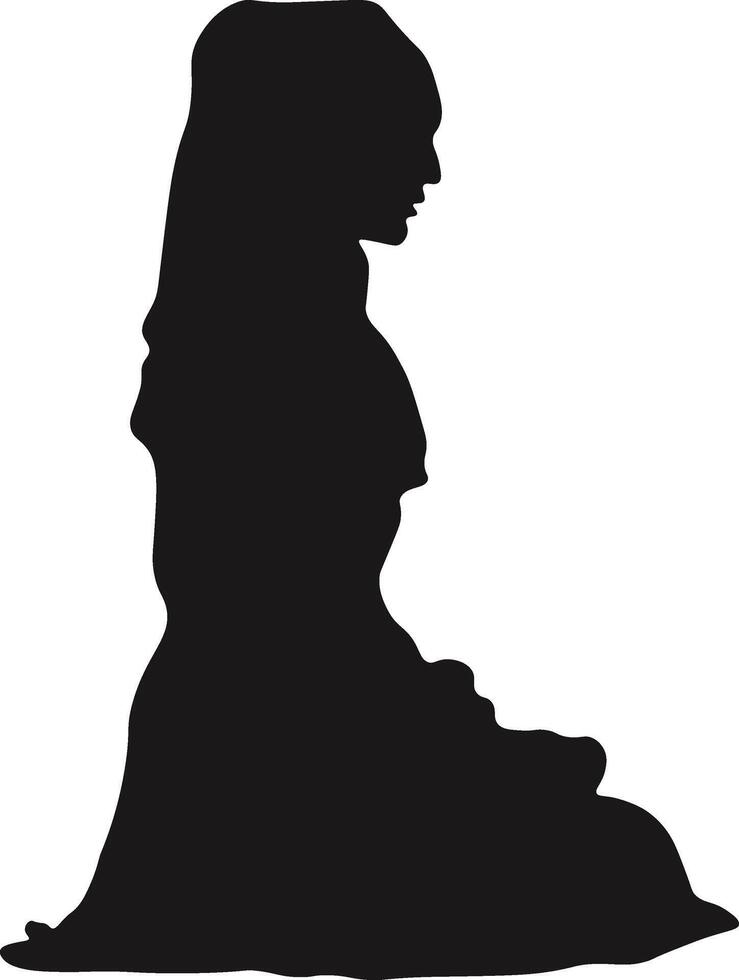 Muslim Pray Silhouette Isolated on White Background. Illustration Design. vector