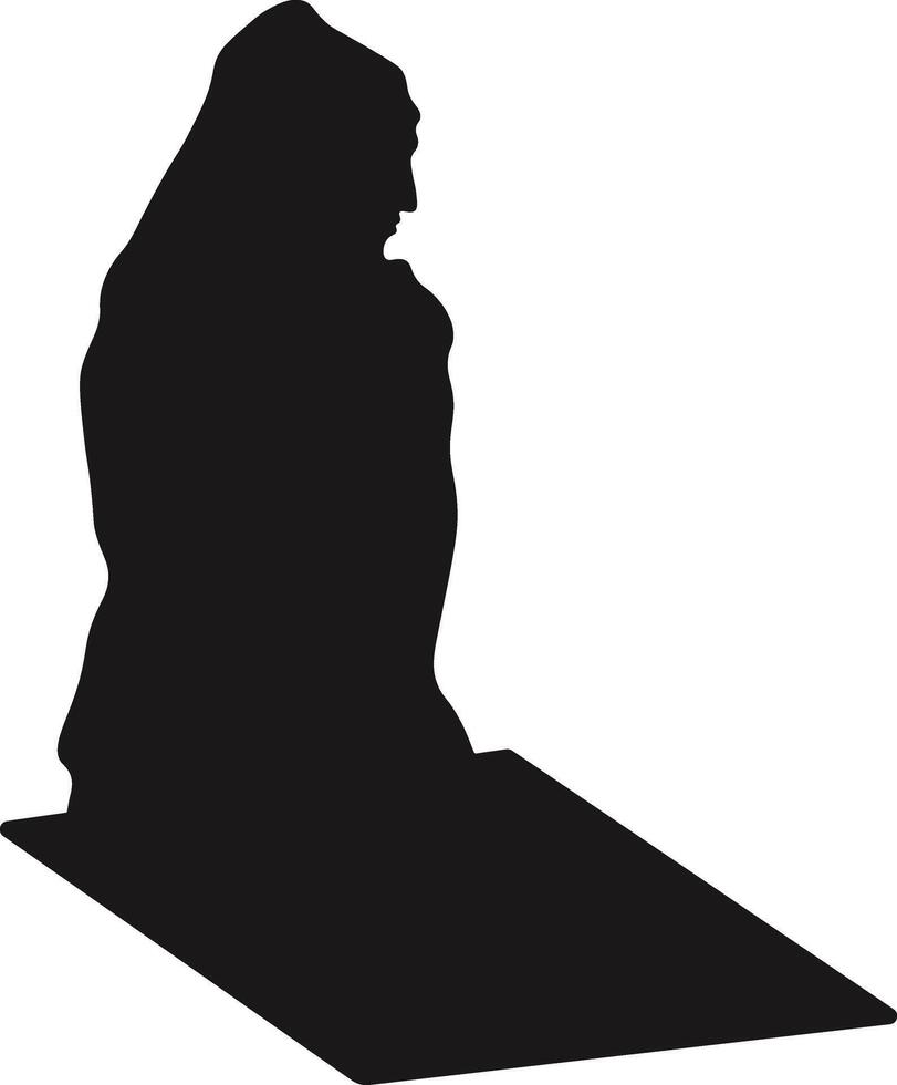 Muslim Pray Silhouette Isolated on White Background. Illustration Design. vector