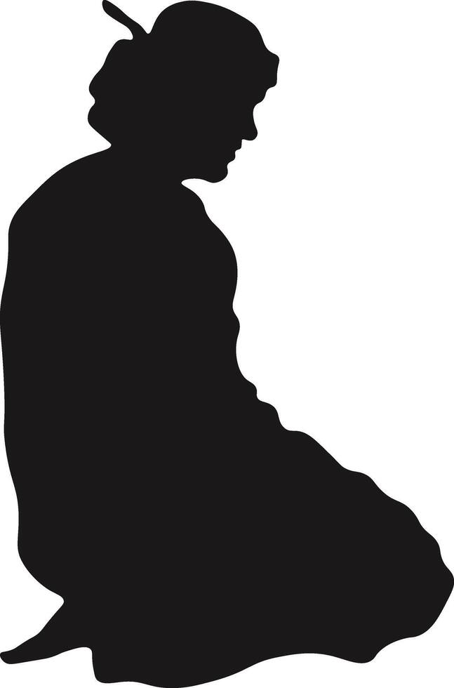 Muslim Pray Silhouette Isolated on White Background. Illustration Design. vector