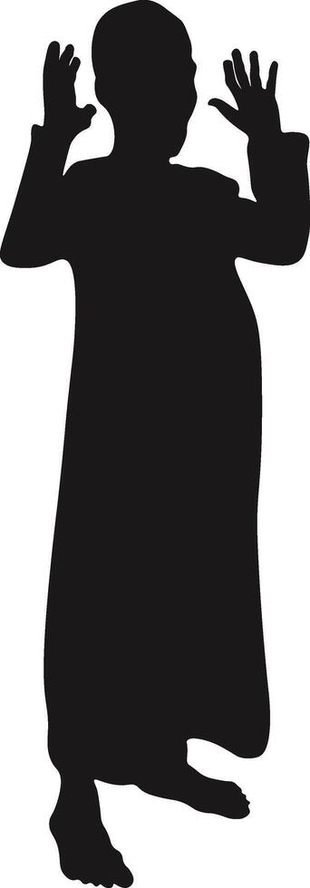 Muslim Pray Silhouette Isolated on White Background. Illustration Design. vector
