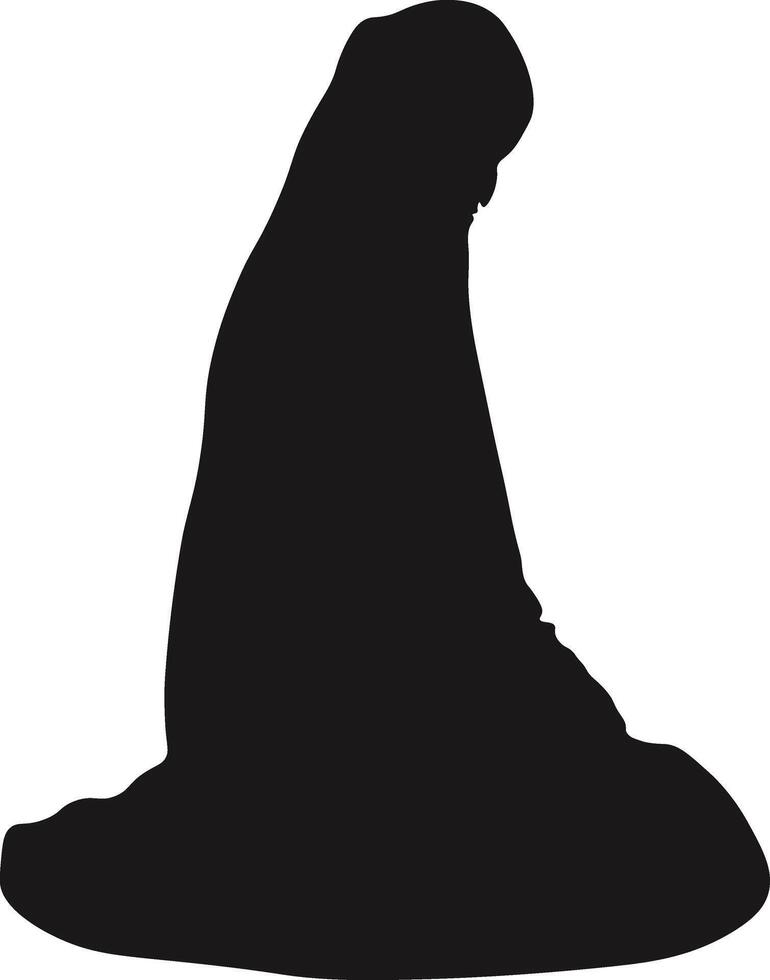 Muslim Pray Silhouette Isolated on White Background. Illustration Design. vector