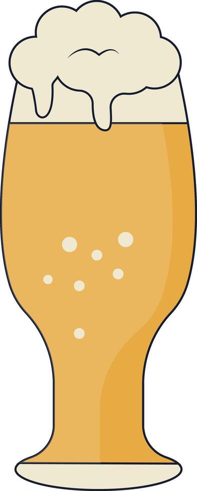 Beer Mug Clipart with Flat Cartoon Design. Isolated on White Background. vector