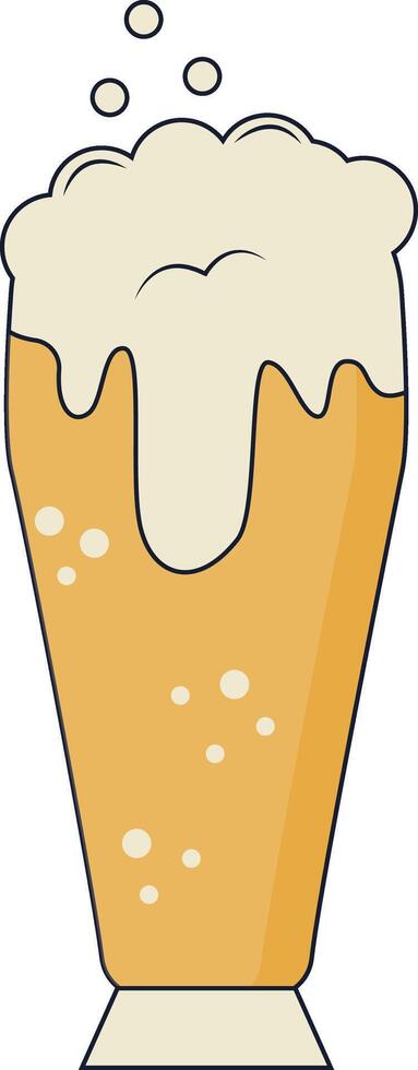 Beer Mug Clipart with Flat Cartoon Design. Isolated on White Background. vector