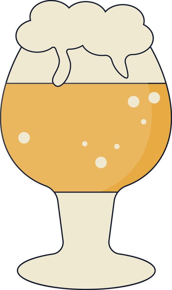Beer Mug Clipart with Flat Cartoon Design. Isolated on White Background. vector