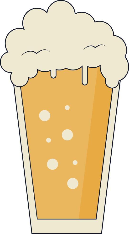Beer Mug Clipart with Flat Cartoon Design. Isolated on White Background. vector