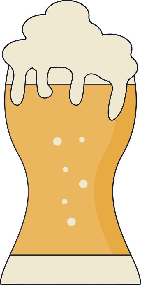 Beer Mug Clipart with Flat Cartoon Design. Isolated on White Background. vector