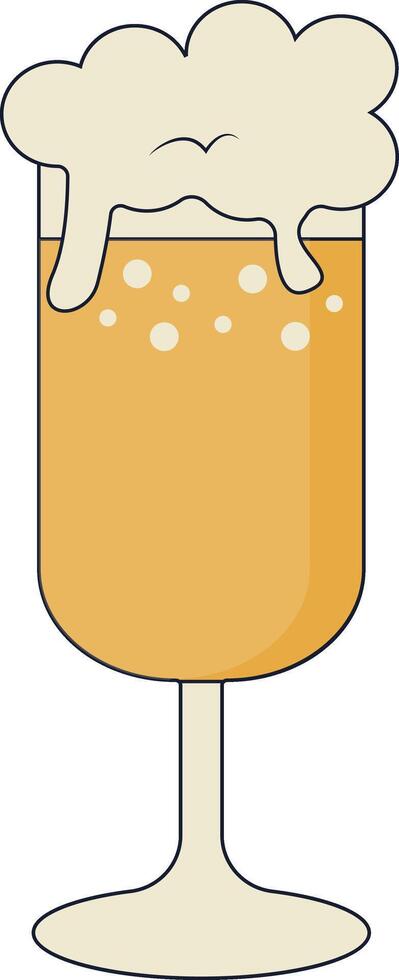 Beer Mug Clipart with Flat Cartoon Design. Isolated on White Background. vector