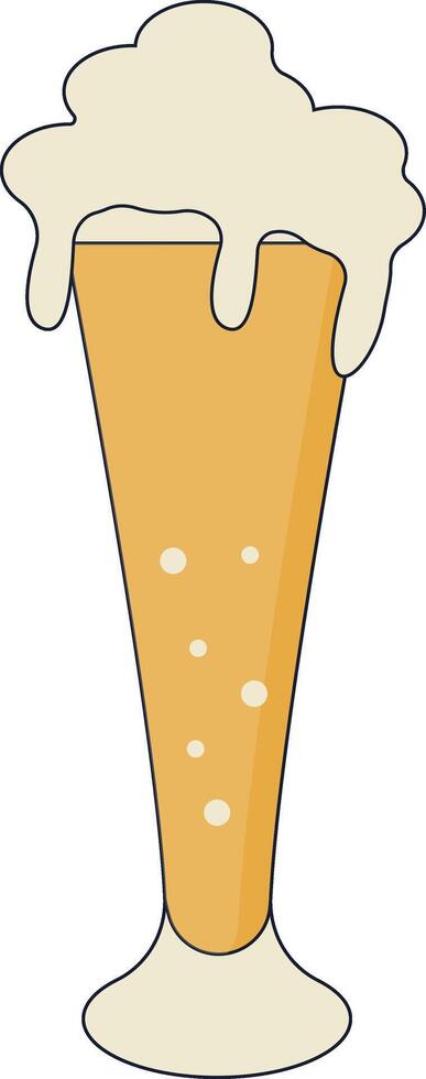 Beer Mug Clipart with Flat Cartoon Design. Isolated on White Background. vector