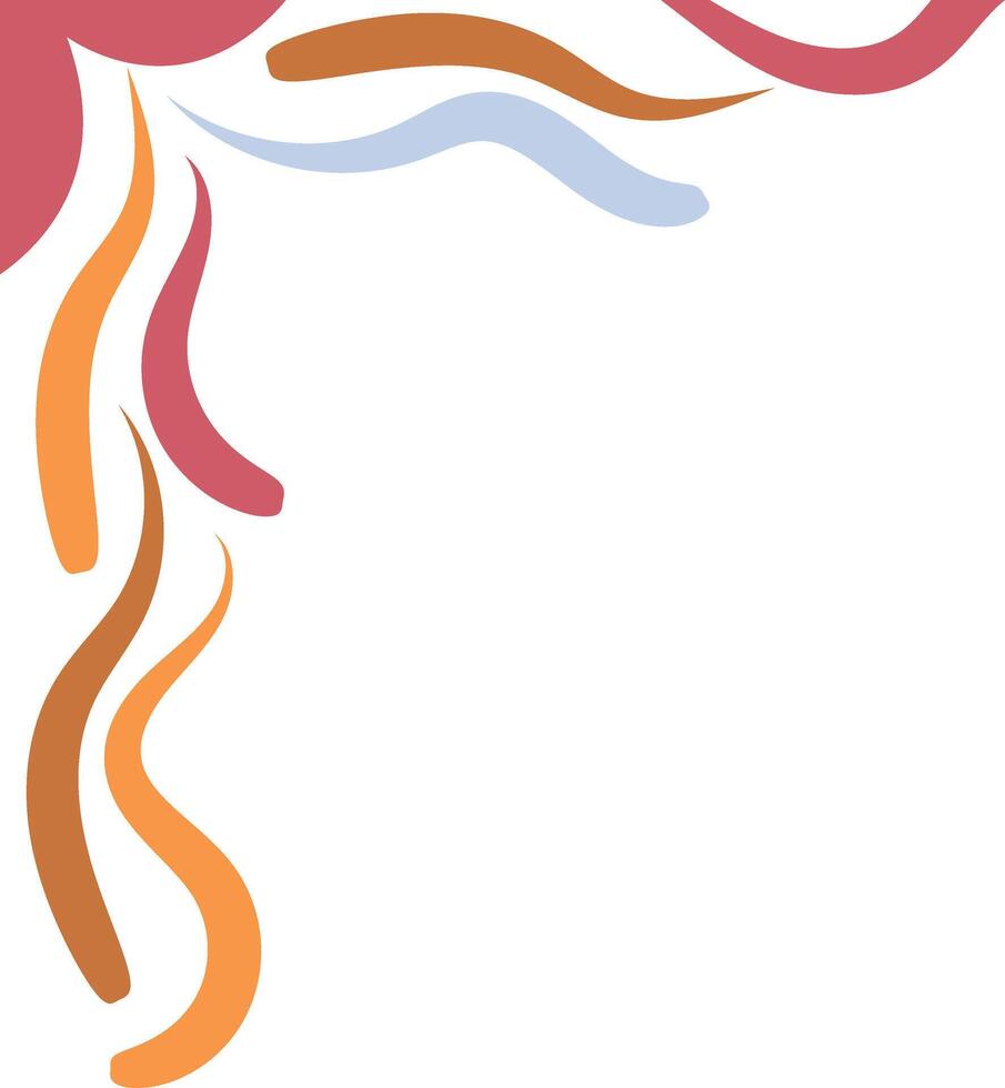Retro Groovy Corner Frame Isolated on White Background. Illustration in Abstract Pattern Design. vector