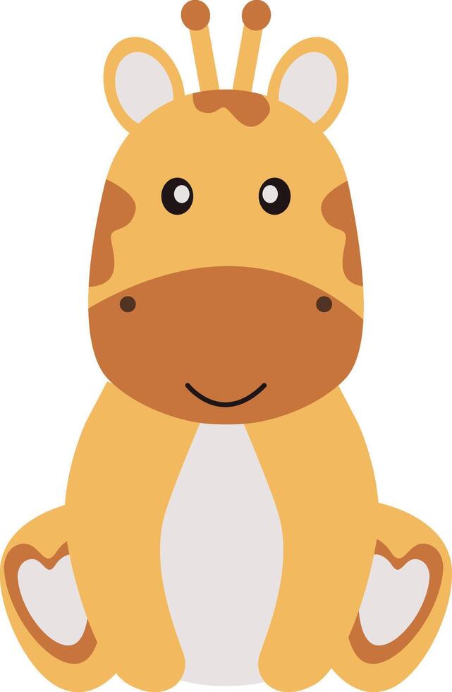 Cute Wildlife Animals with Flat Cartoon Style vector
