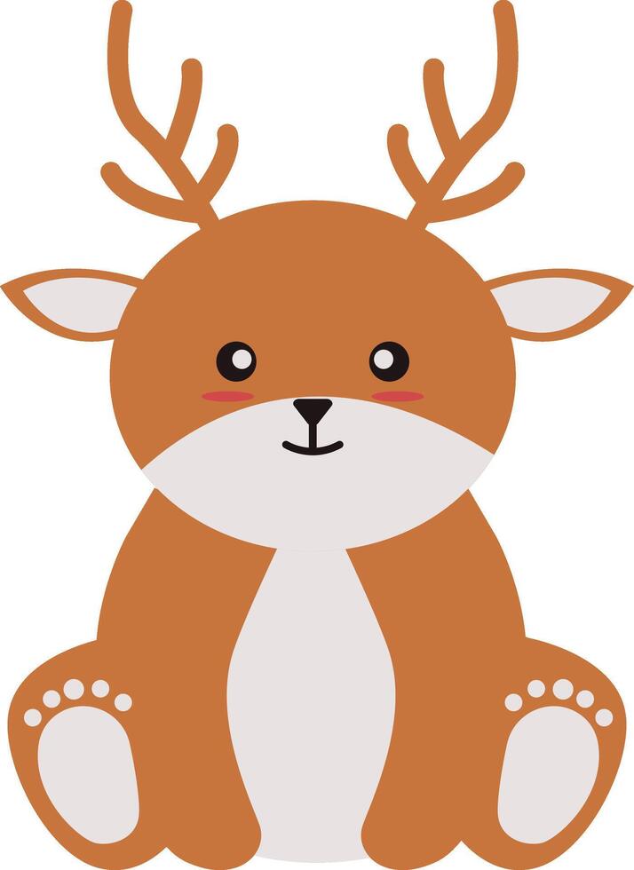 Cute Wildlife Animals with Flat Cartoon Style vector