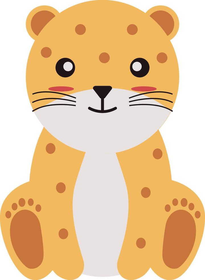 Cute Wildlife Animals with Flat Cartoon Style vector
