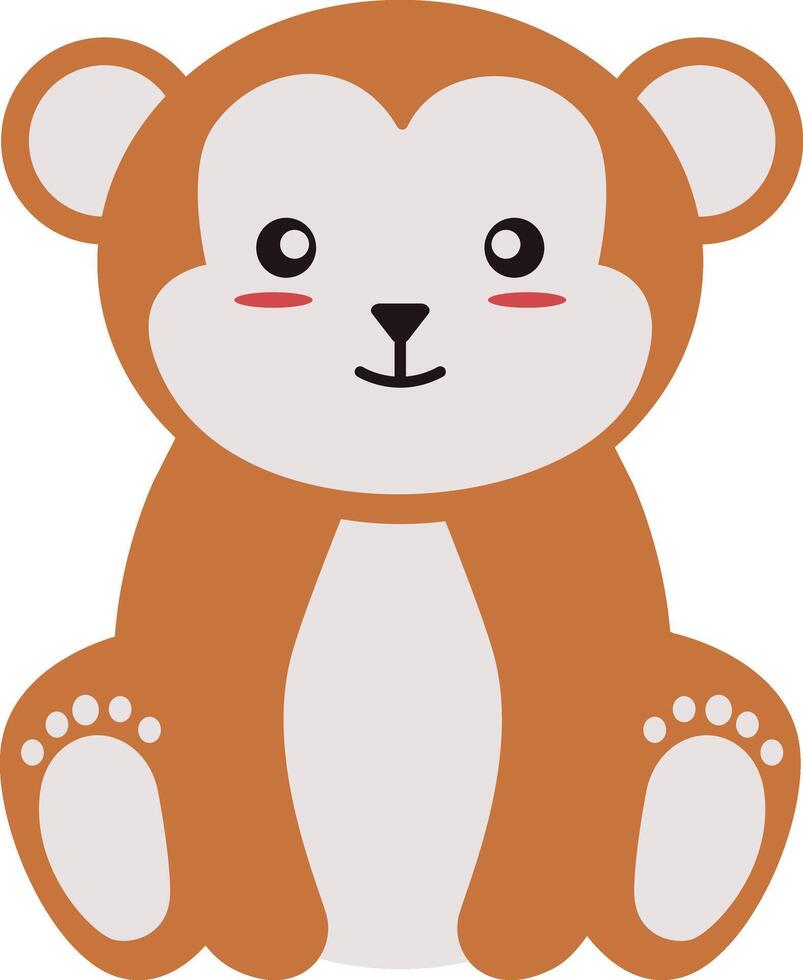 Cute Wildlife Animals with Flat Cartoon Style vector