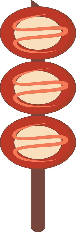 Delicious Grilled Street Food Illustration in Cartoon Design. vector