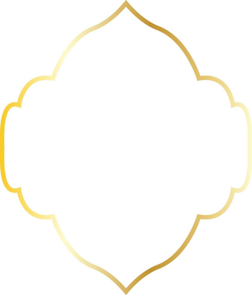 Luxury Gold Islamic Border Isolated on White Background. Illustration Ornament. vector