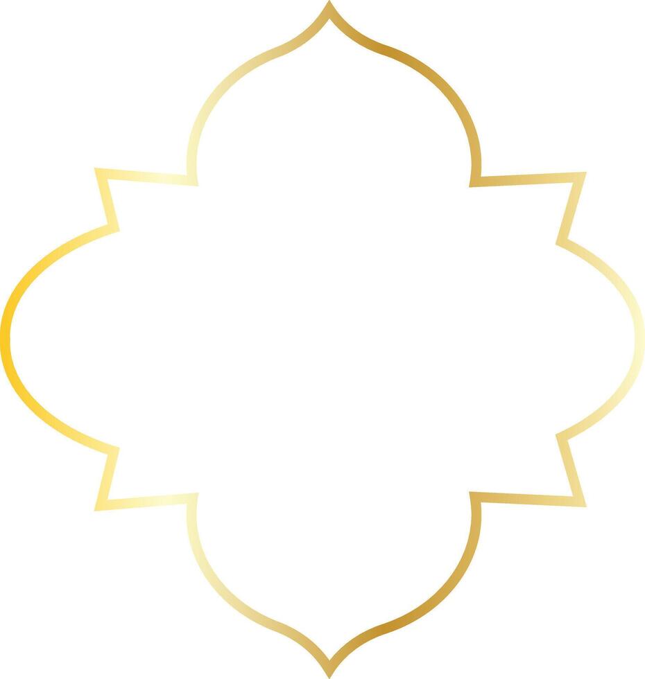 Luxury Gold Islamic Border Isolated on White Background. Illustration Ornament. vector