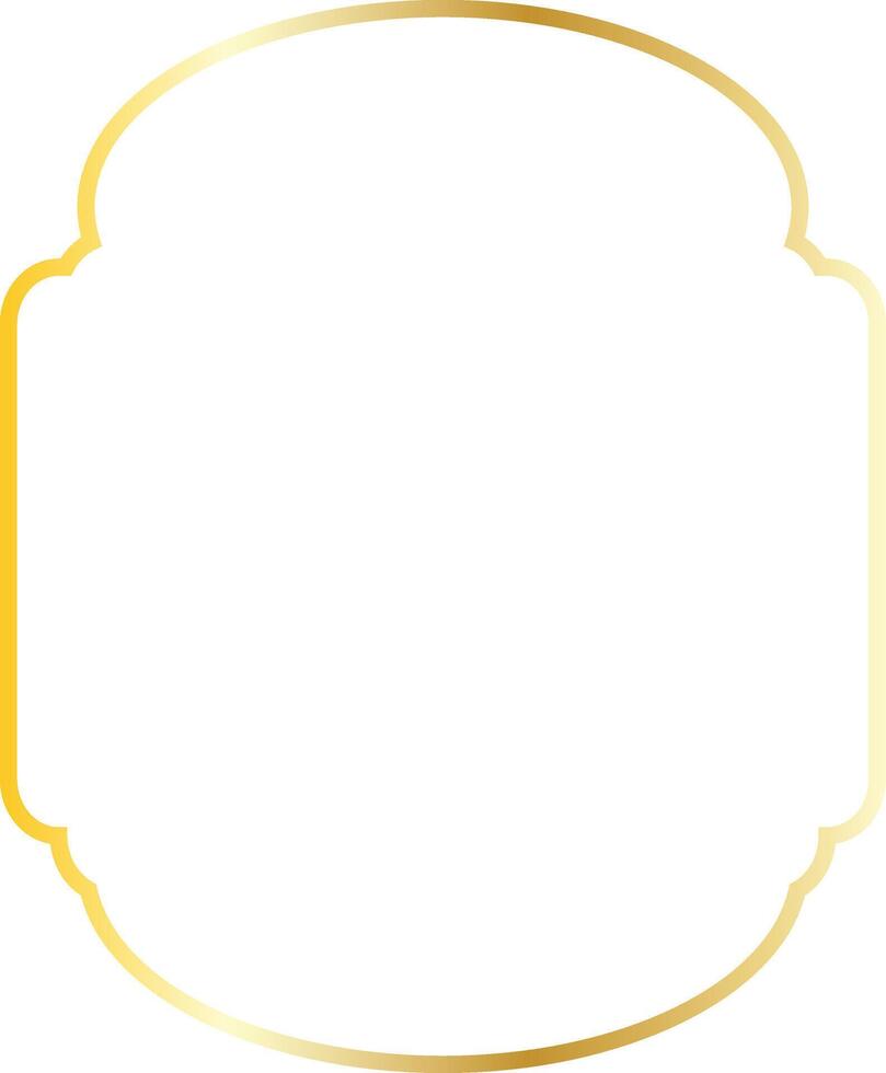 Luxury Gold Islamic Border Isolated on White Background. Illustration Ornament. vector
