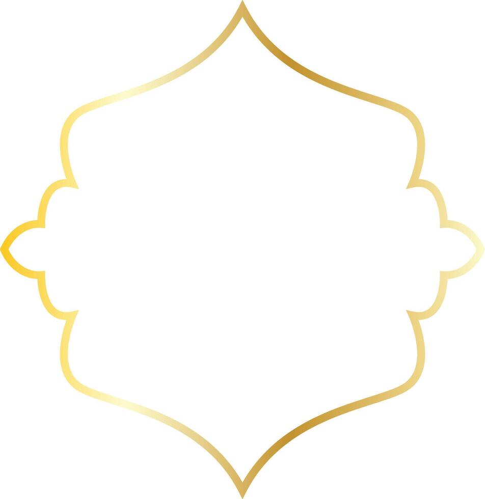 Luxury Gold Islamic Border Isolated on White Background. Illustration Ornament. vector