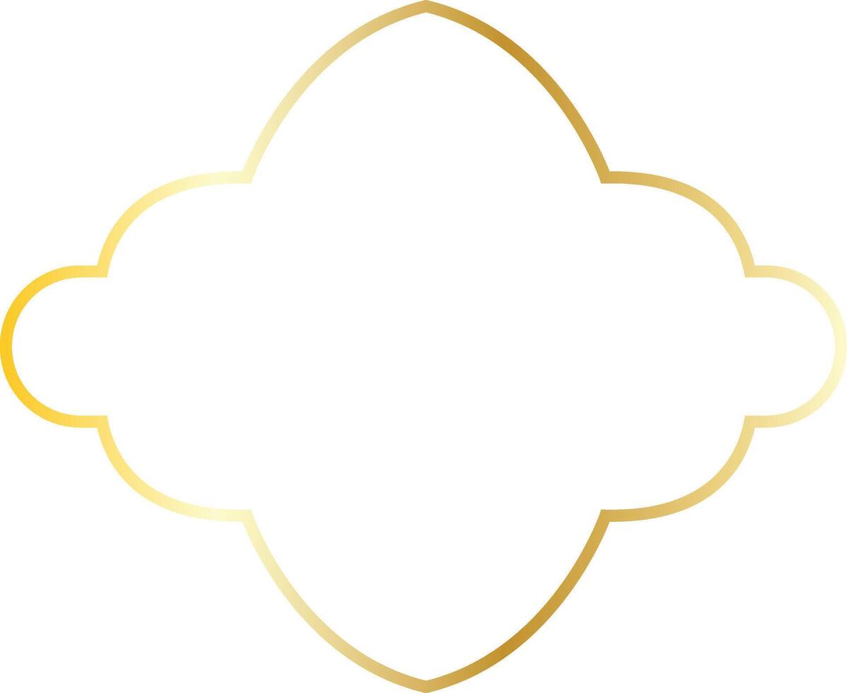 Luxury Gold Islamic Border Isolated on White Background. Illustration Ornament. vector