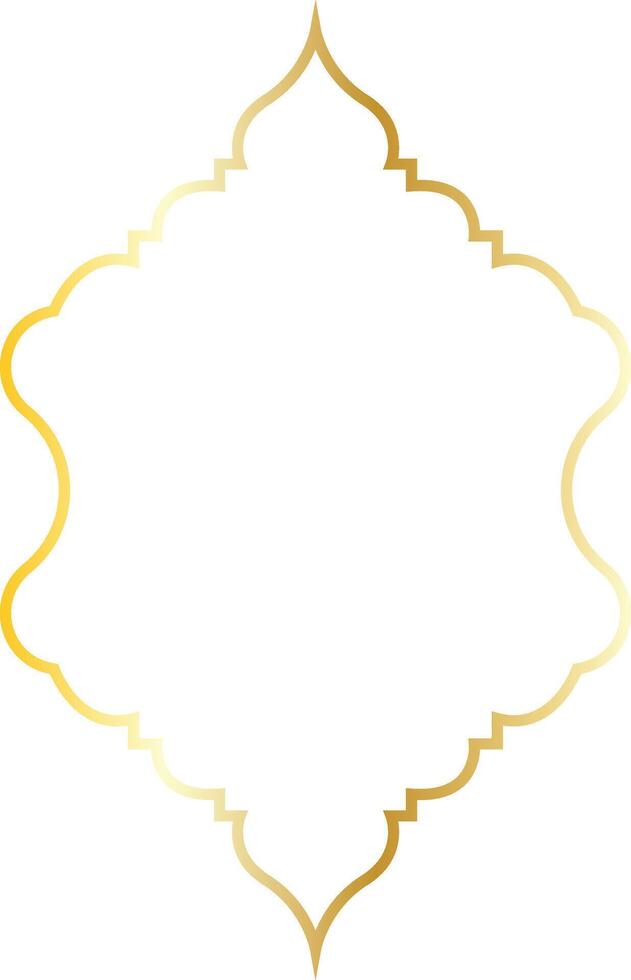 Luxury Gold Islamic Border Isolated on White Background. Illustration Ornament. vector