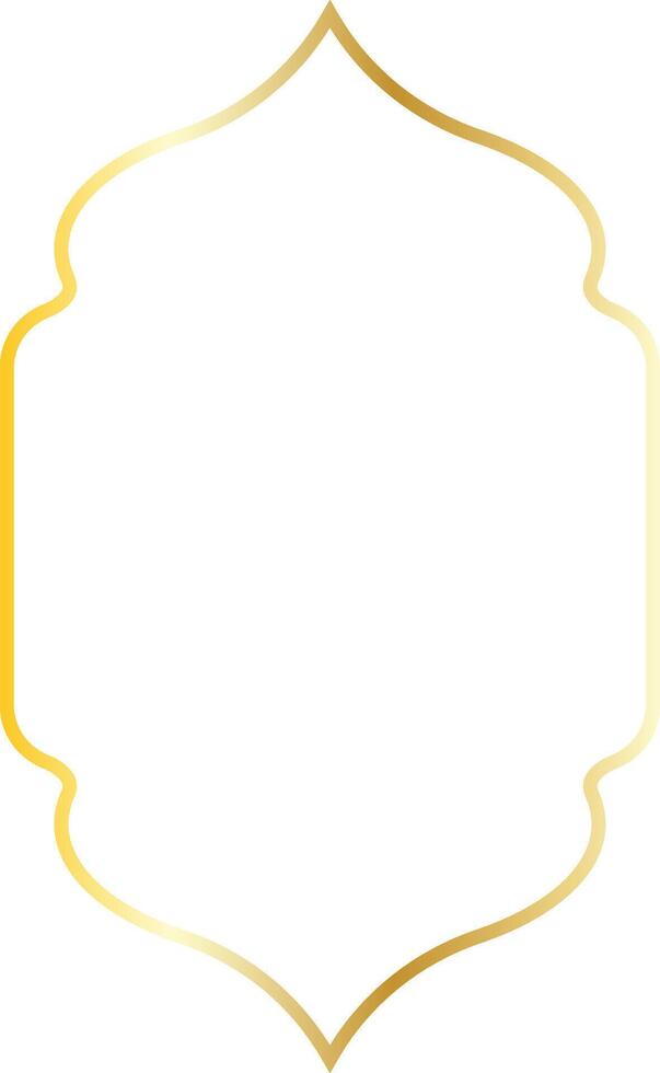 Luxury Gold Islamic Border Isolated on White Background. Illustration Ornament. vector