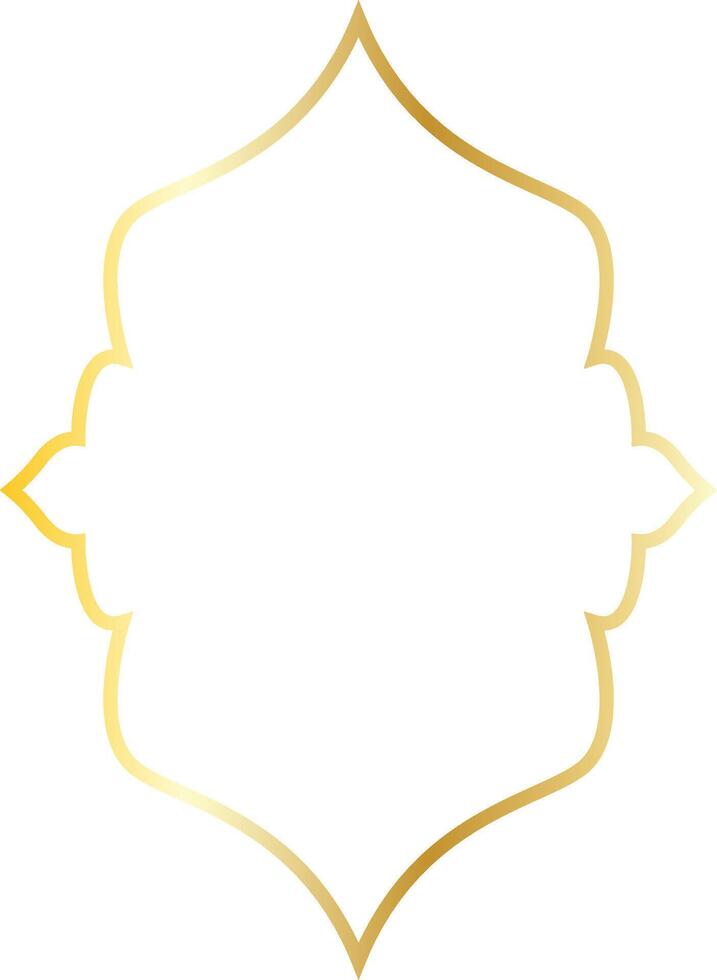 Luxury Gold Islamic Border Isolated on White Background. Illustration Ornament. vector