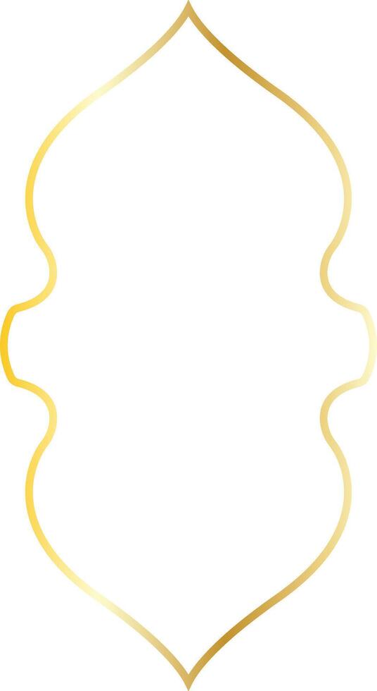 Luxury Gold Islamic Border Isolated on White Background. Illustration Ornament. vector