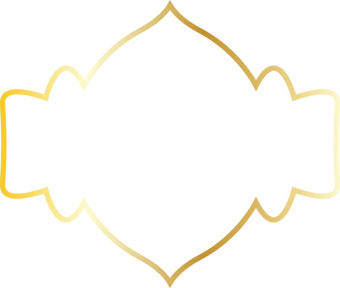Luxury Gold Islamic Border Isolated on White Background. Illustration Ornament. vector