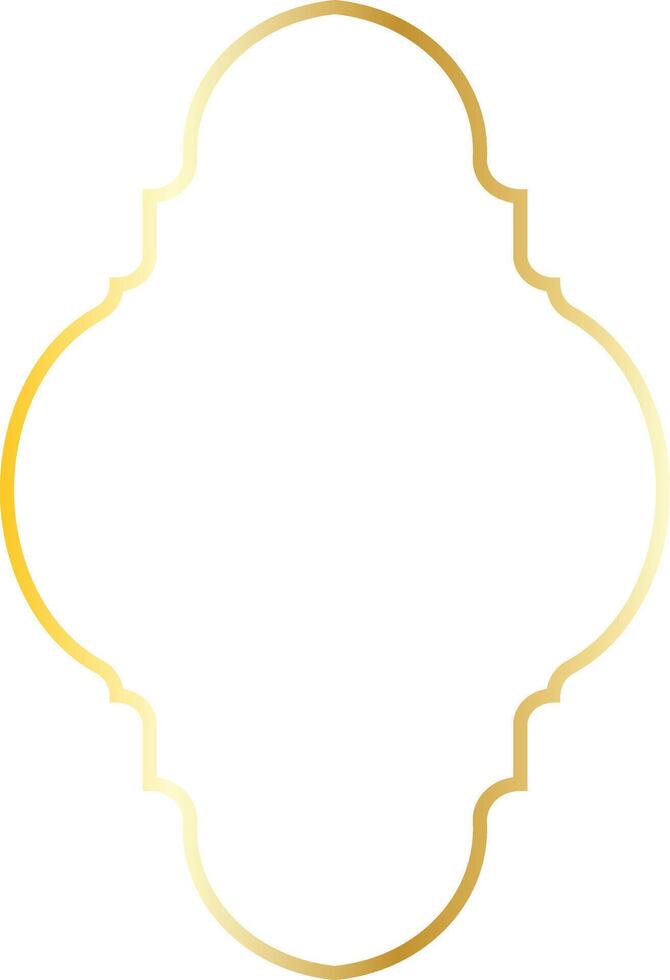 Luxury Gold Islamic Border Isolated on White Background. Illustration Ornament. vector