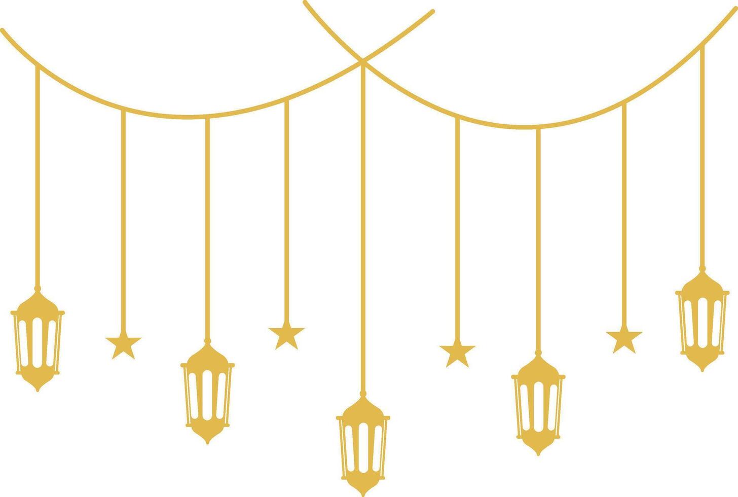 Ramadan Lantern Ornament. Islamic Style Background. Cartoon Illustration vector