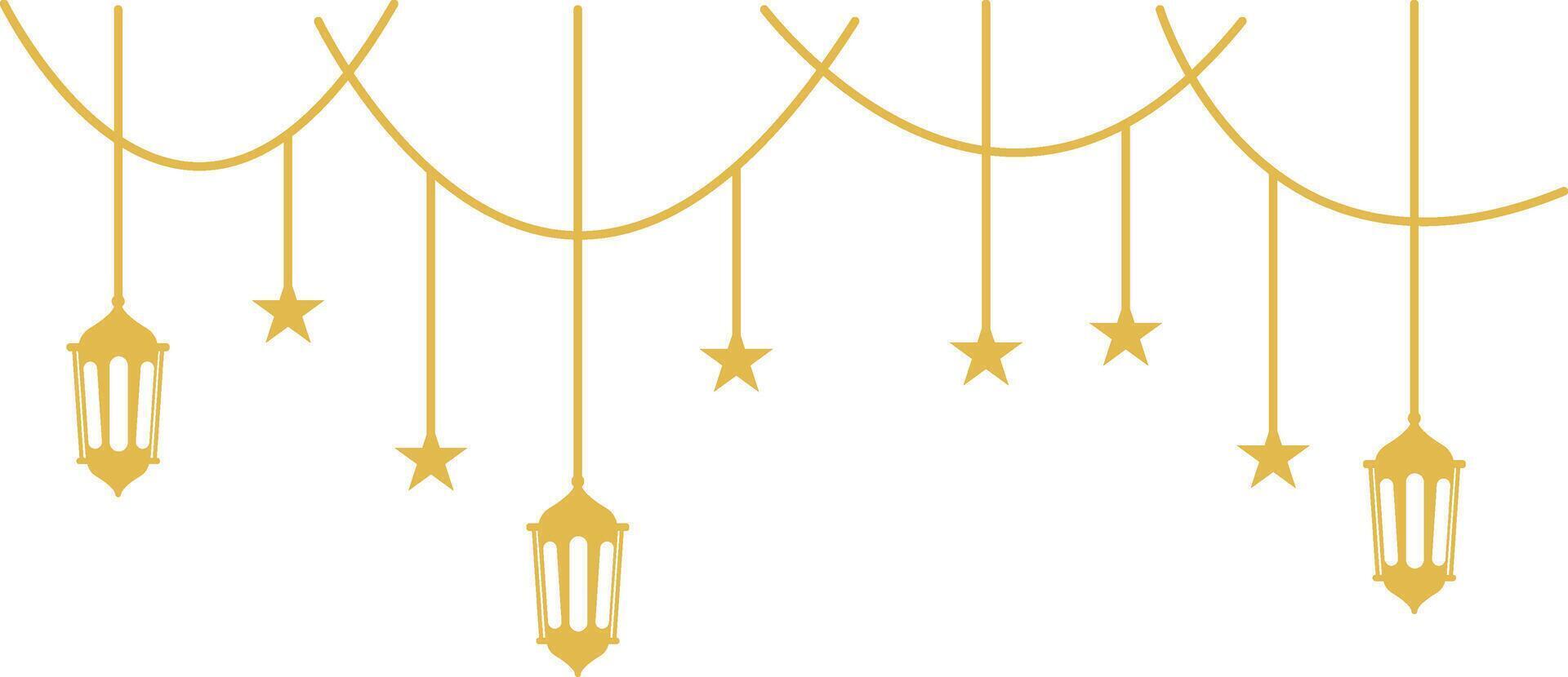Ramadan Lantern Ornament. Islamic Style Background. Cartoon Illustration vector
