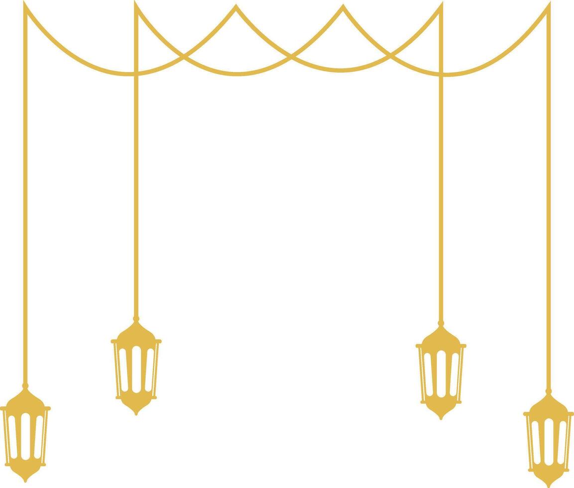Ramadan Lantern Ornament. Islamic Style Background. Cartoon Illustration vector