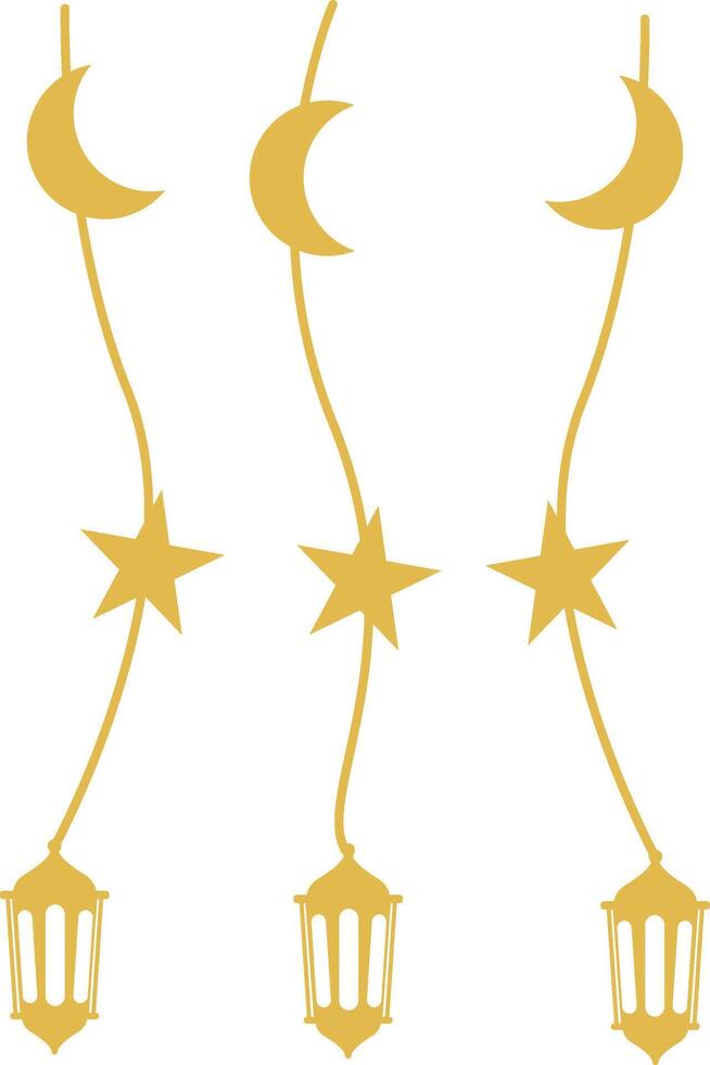 Ramadan Lantern Ornament. Islamic Style Background. Cartoon Illustration vector