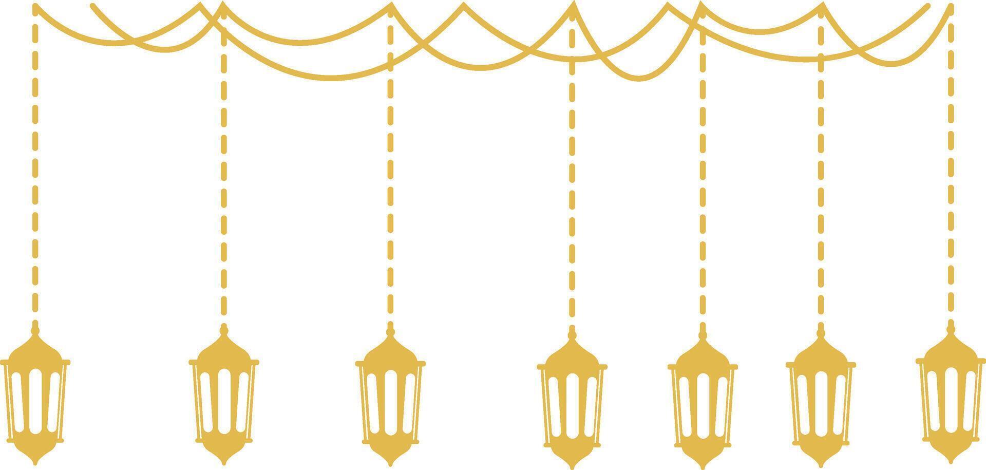 Ramadan Lantern Ornament. Islamic Style Background. Cartoon Illustration vector