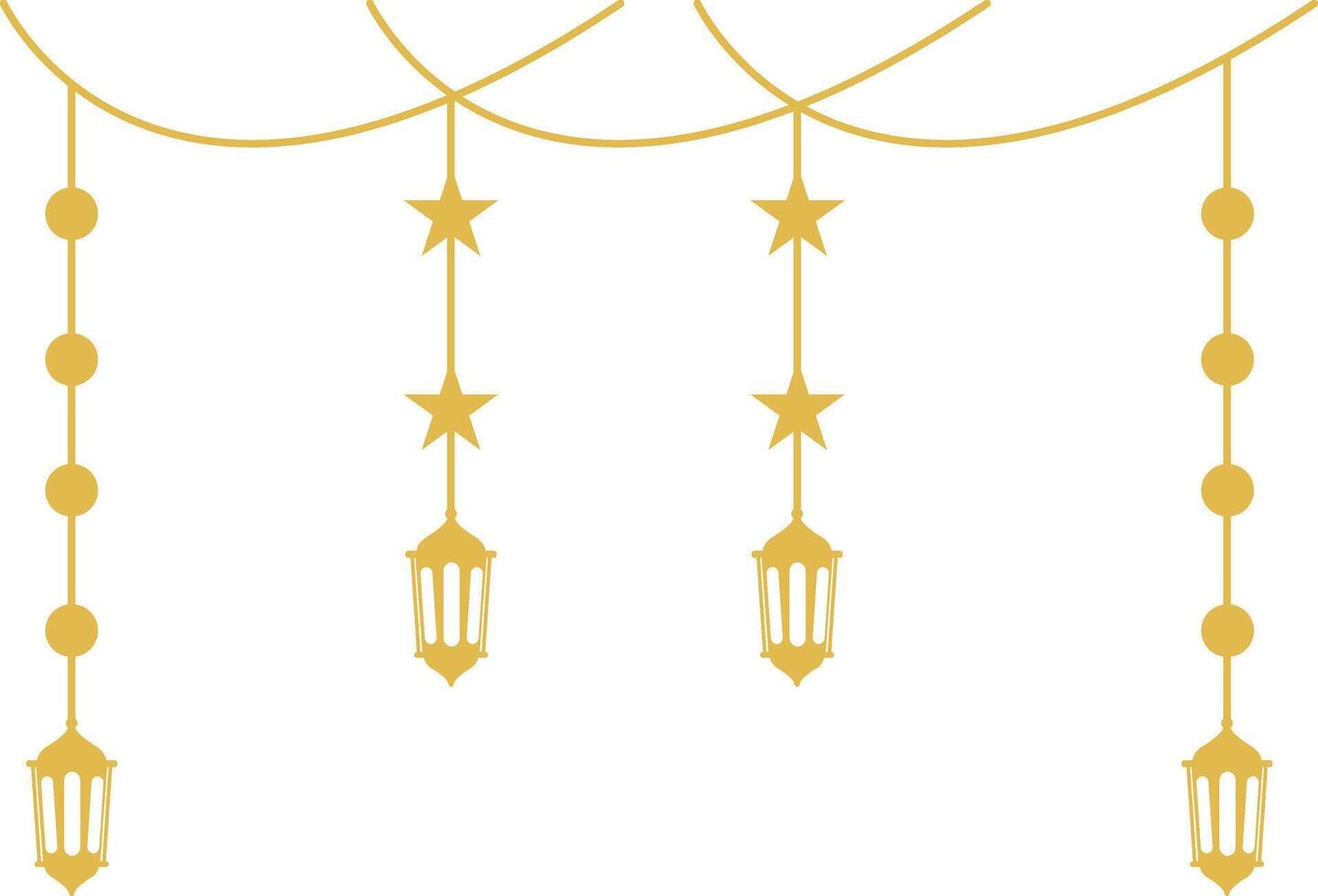 Ramadan Lantern Ornament. Islamic Style Background. Cartoon Illustration vector