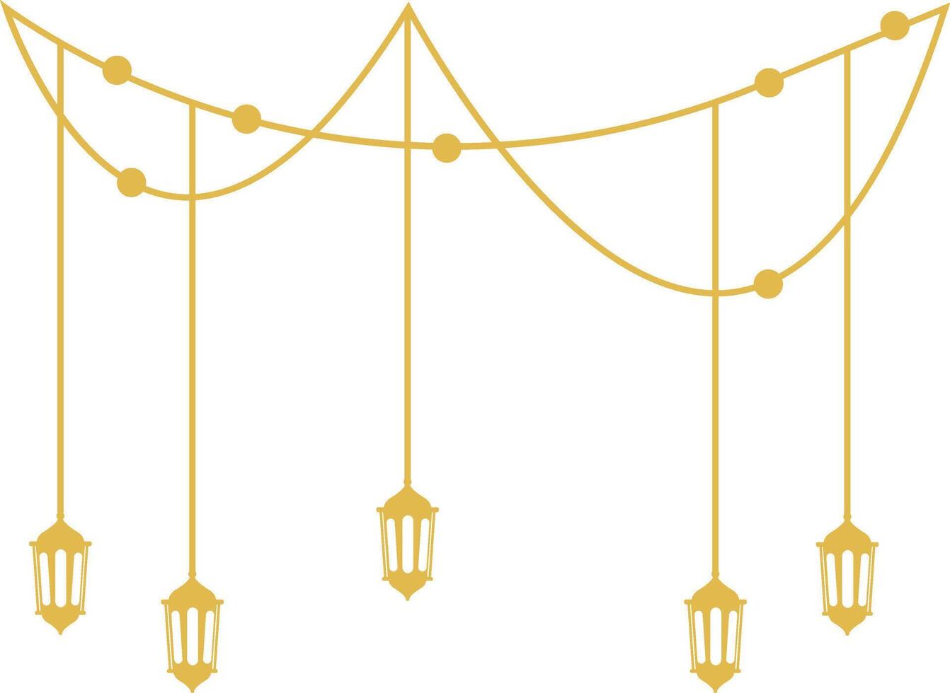 Ramadan Lantern Ornament. Islamic Style Background. Cartoon Illustration vector