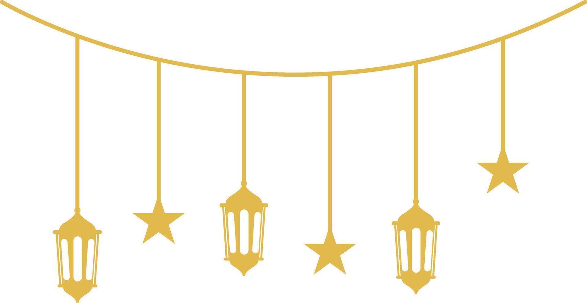 Ramadan Lantern Ornament. Islamic Style Background. Cartoon Illustration vector