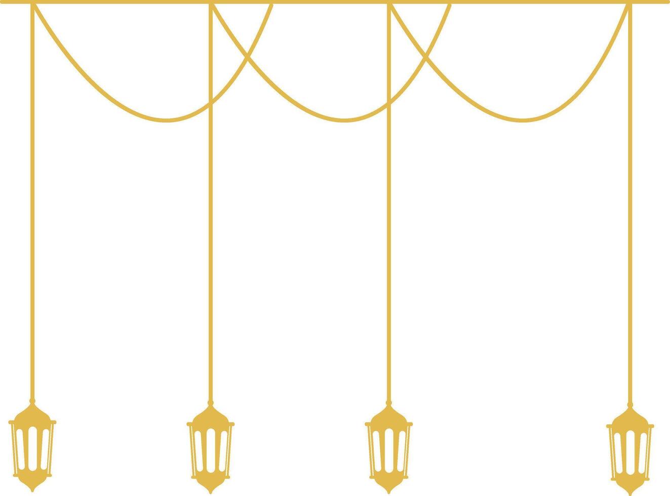 Ramadan Lantern Ornament. Islamic Style Background. Cartoon Illustration vector