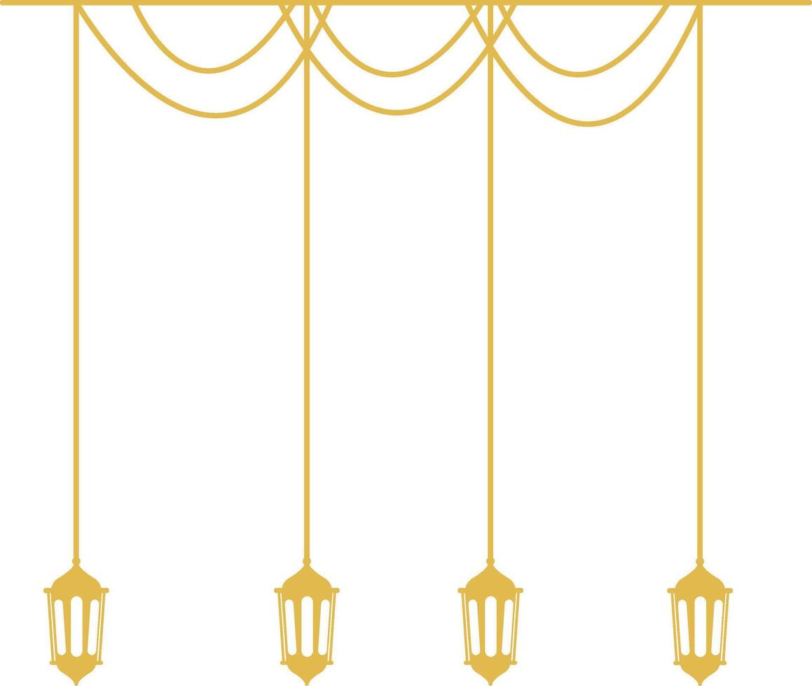 Ramadan Lantern Ornament. Islamic Style Background. Cartoon Illustration vector