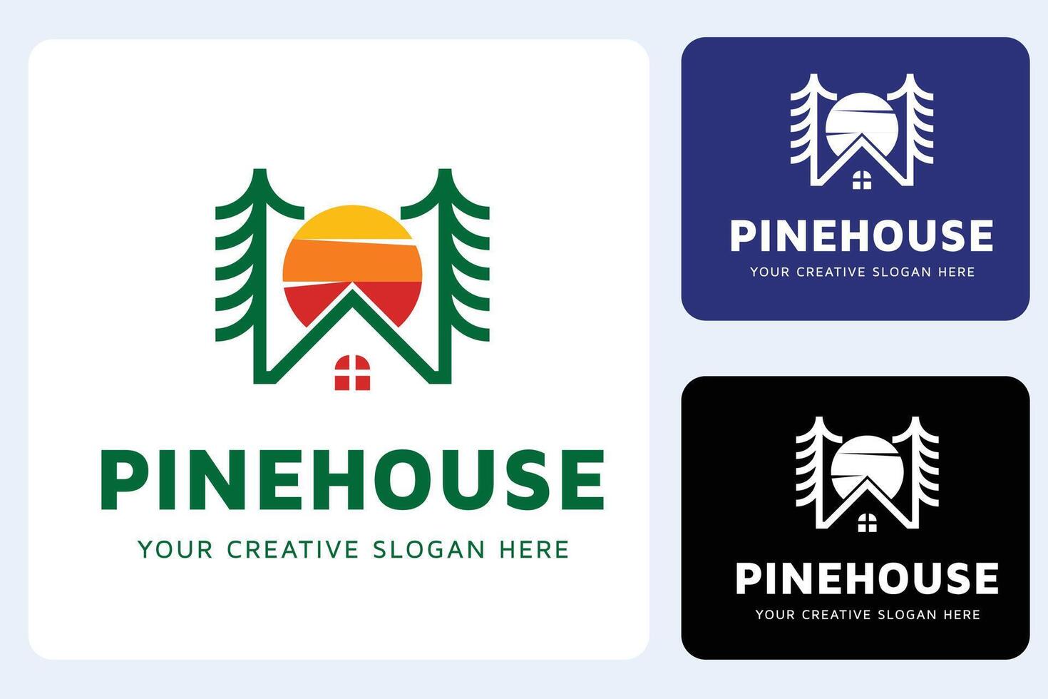 Pine House Logo Design Template vector