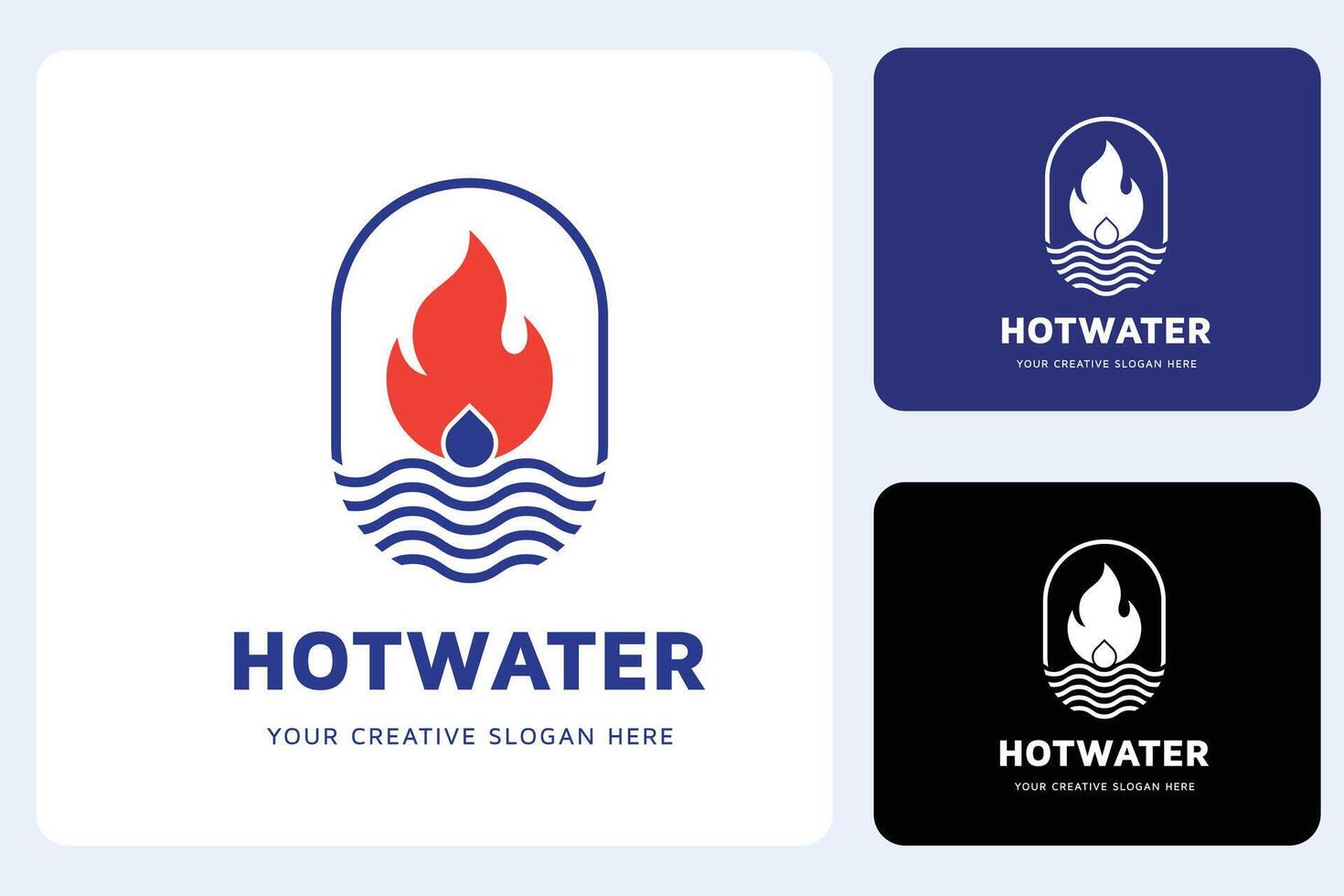 Fire Hot Water Logo Design Template vector
