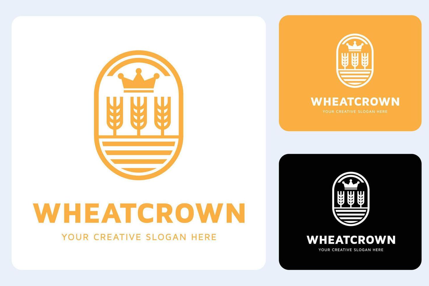 Crown Wheat Logo Design Template vector
