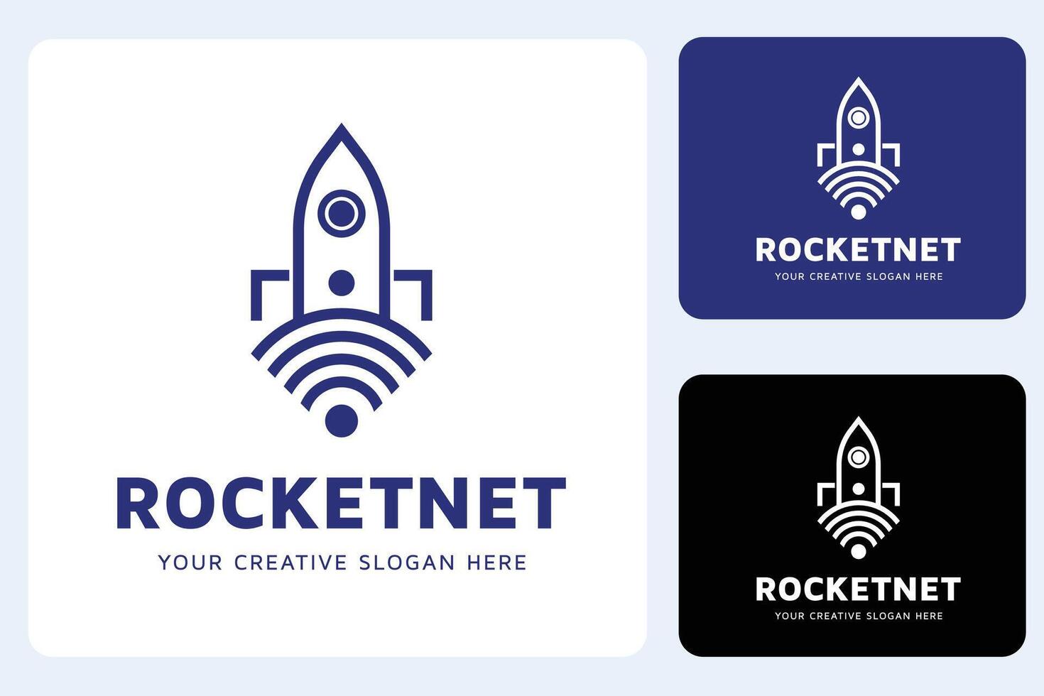 Rocket Speed Internet Logo Design Template vector